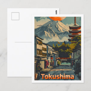Tokushima Japan Berömd Travel Ställe Vykort