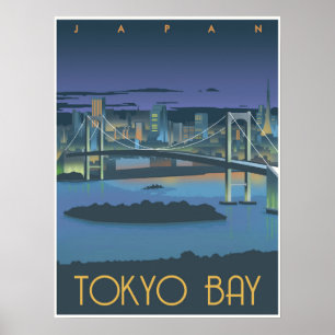 Tokyo Bay på natten Poster