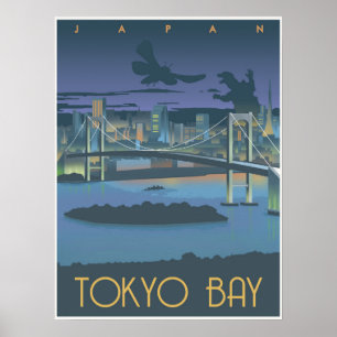 Tokyo Bay på natten Poster