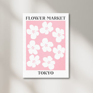 Tokyo Blommarknad Rosa Körsbärsblom Floral Canvastryck