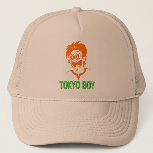 Tokyo Boy (Orange&Grönt Line) Hat Truckerkeps (Framsida)