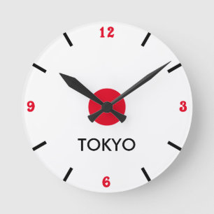Tokyo Capital of Japan time zon minimalist Rund Klocka