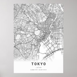 Tokyo Cartography City Karta Poster