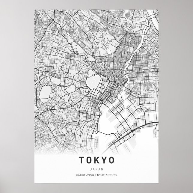 Tokyo Cartography City Karta Poster (Framsidan)