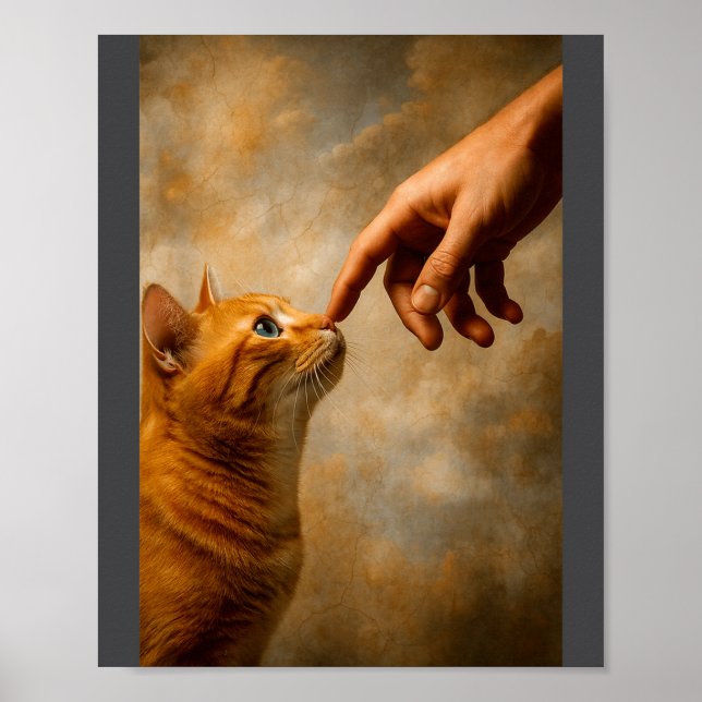 Tokyo Cat In Straw Hat With Tea Cup Skytree City V Poster (Framsidan)