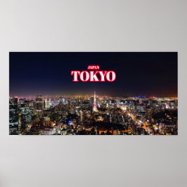 Tokyo City at Night - Japan Poster