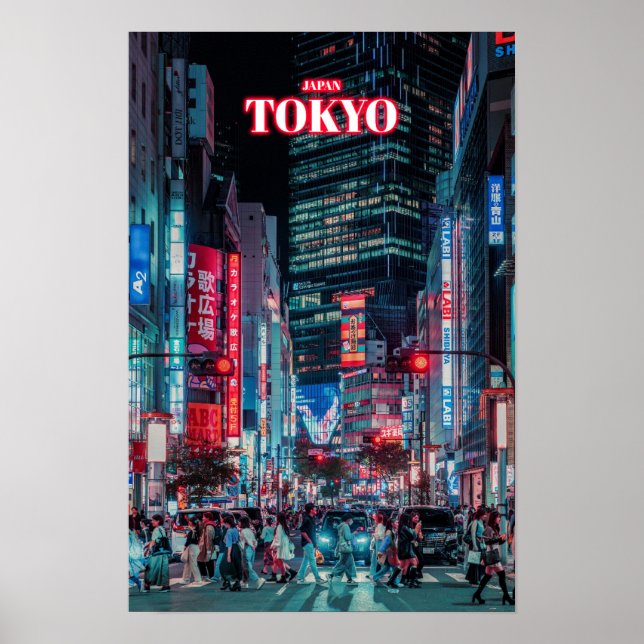 Tokyo City at Night - Japan Poster (Framsidan)