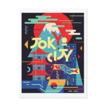 Tokyo city, Japan, illustration, vintage resor