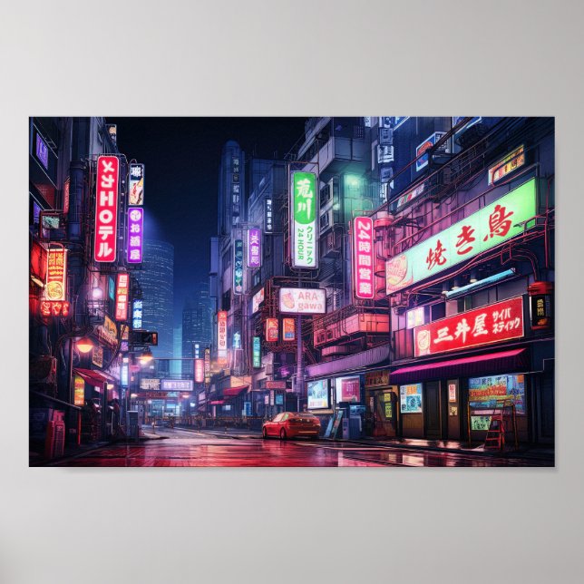 Tokyo City Neon Light Poster (Framsidan)