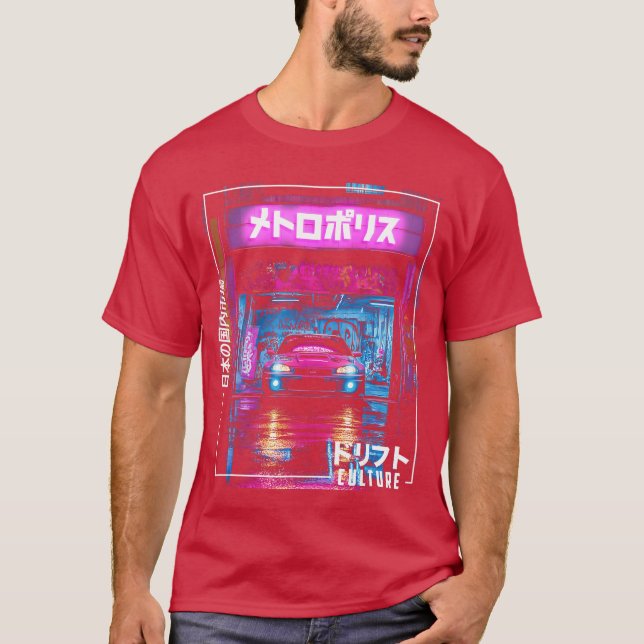 Tokyo City Retro Synthwave Racing Japan Tokyo T Shirt (Framsida)