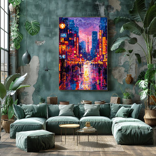 Tokyo City Skyline Affisch – Futuristisk Neonkonst