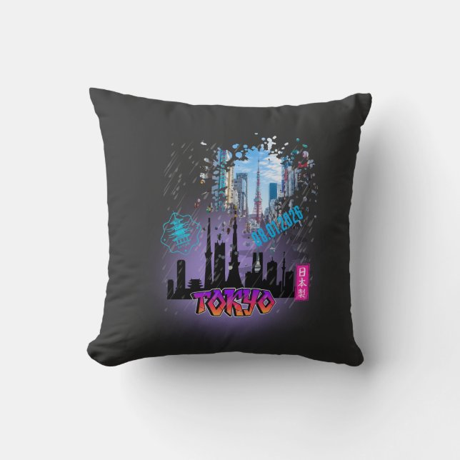 Tokyo City Travel Throw Pillows Kudde (Framsida)