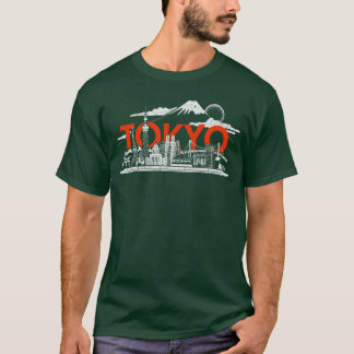 Tokyo cityvy Japan konst MtFuji Skytree Shinkansen T Shirt