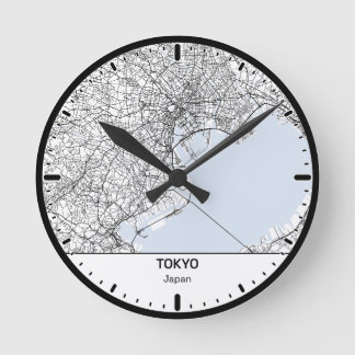 Tokyo Clock City Line Art Rund Klocka