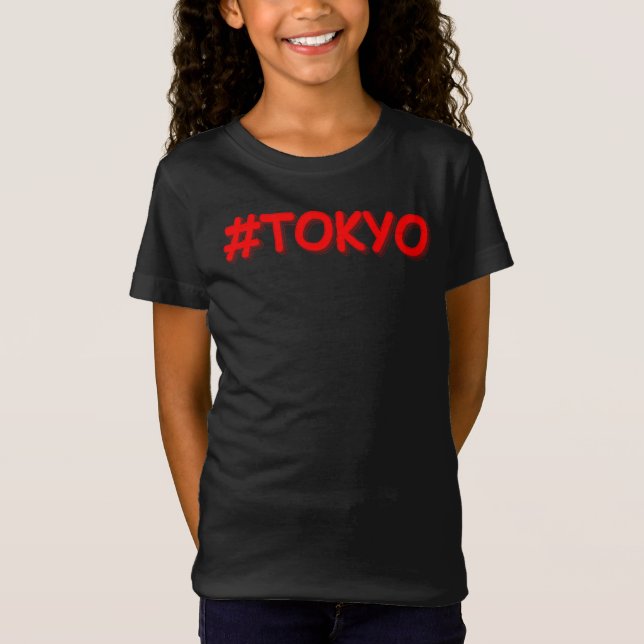 "#Tokyo" Cute Design Köp nu T Shirt (Framsida)