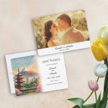 Tokyo Destination Bröllop Save the Date-kort