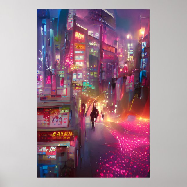 Tokyo Dreamscape: AI-genererade citycapes Poster (Framsidan)