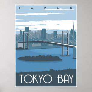Tokyo fjärd under dagen poster