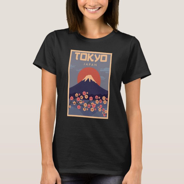 Tokyo Fuji Volcano Japan T Shirt (Framsida)