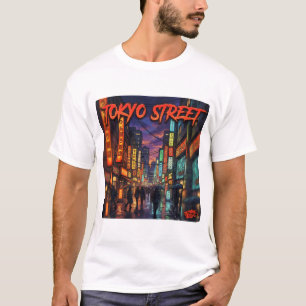 Tokyo-gata neon anime stadslandskapsaffisch  t shirt