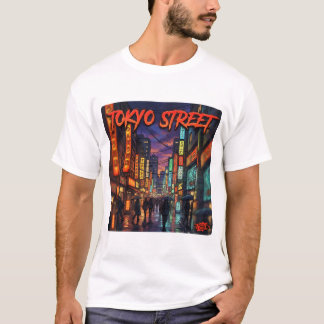 Tokyo-gata neon anime stadslandskapsaffisch t shirt