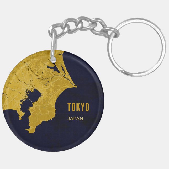 Tokyo Golden Map Akrylnyckelring (Höger Baksida)