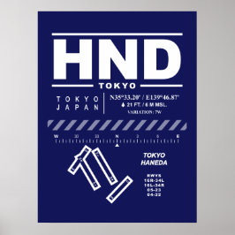 Tokyo Haneda internationella flygplats HND Poster
