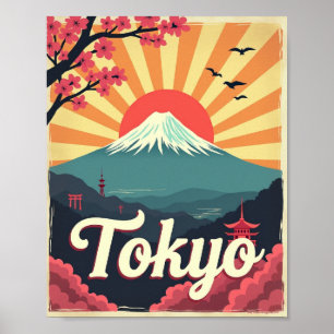 Tokyo i blom - Retro resposter Poster