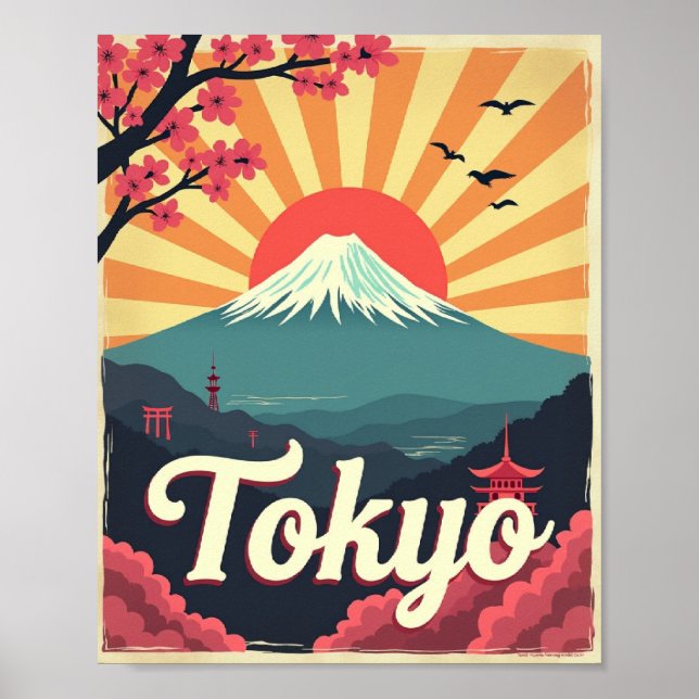 Tokyo i blom - Retro resposter Poster (Framsidan)