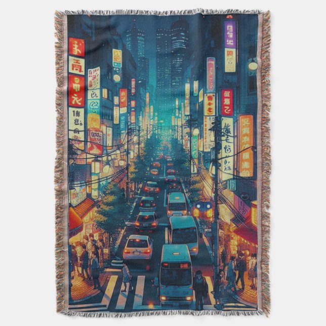 Tokyo i rörelse filt (Framsidan Vertikal)