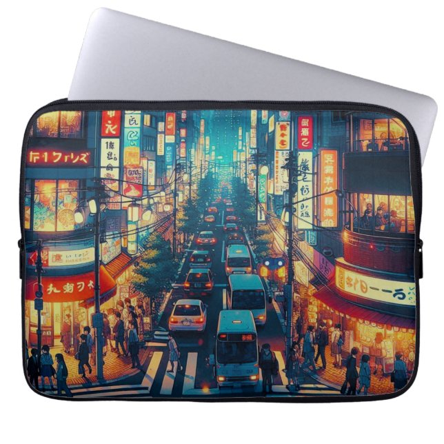 Tokyo i rörelse laptop fodral (Framsidan)