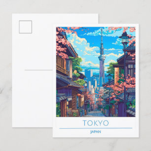 Tokyo Japan Art Vintage resor Vykort