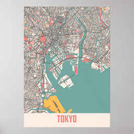 Tokyo - Japan Chalk City Karta Poster