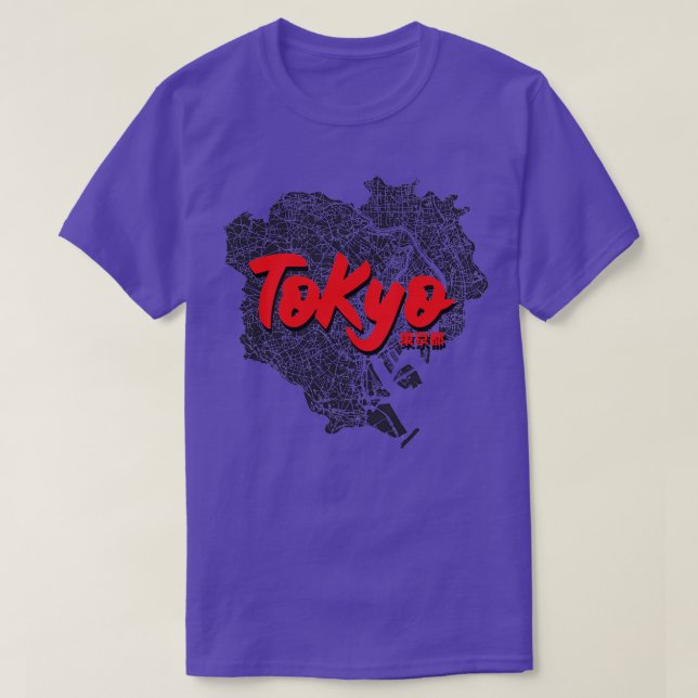 Tokyo Japan City Karta 1 T Shirt (Design framsida)