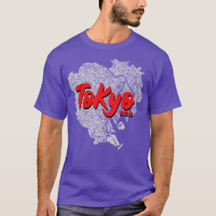 Tokyo Japan City Karta T Shirt