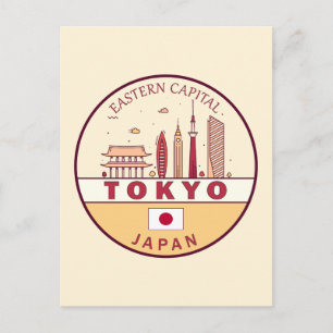 Tokyo Japan City Skyline Emblem Vykort