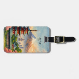 Tokyo Japan Cityscape Watercolor Souvenir Bagagebricka