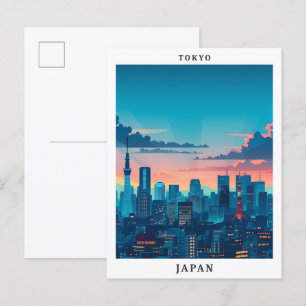 Tokyo Japan Elegant Art Vintage resor Vykort
