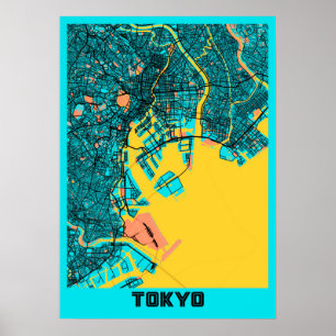 Tokyo - Japan Gloria City Karta Poster