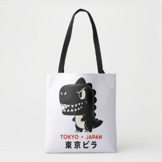 TOKYO JAPAN GODZILLA HANDVÄSKOR TYGKASSE