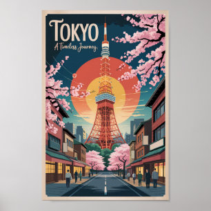 Tokyo Japan Illustration Resa Konst Vintage Poster