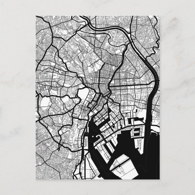 Tokyo Japan Map Vykort (Framsida)