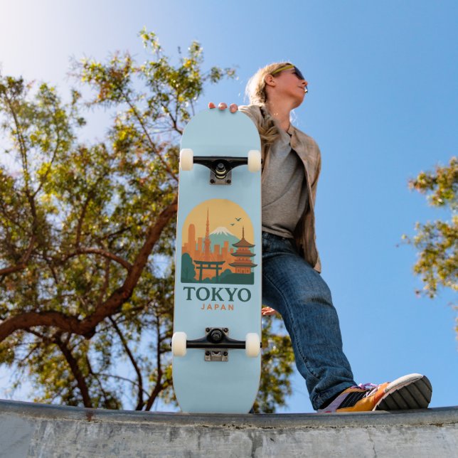 Tokyo Japan Minimalist Travel Souvenir Skateboard (Utomhus 1)