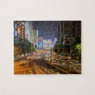 Tokyo Japan Night Time Ljus Jigszle Puzzle Pussel