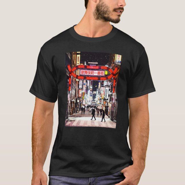 Tokyo Japan Nightlife Japanska distriktet Kabukich T Shirt (Framsida)