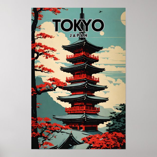 Tokyo Japan Nostalgic Retro Travel Poster (Framsidan)