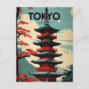 Tokyo Japan Nostalgic Retro Travel Vykort