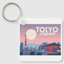 Tokyo Japan Pastel Travel Design Nyckelring