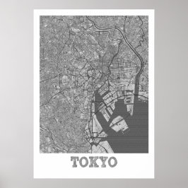 Tokyo - Japan Pencil City Karta Poster