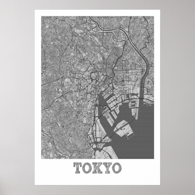 Tokyo - Japan Pencil City Karta Poster (Framsidan)